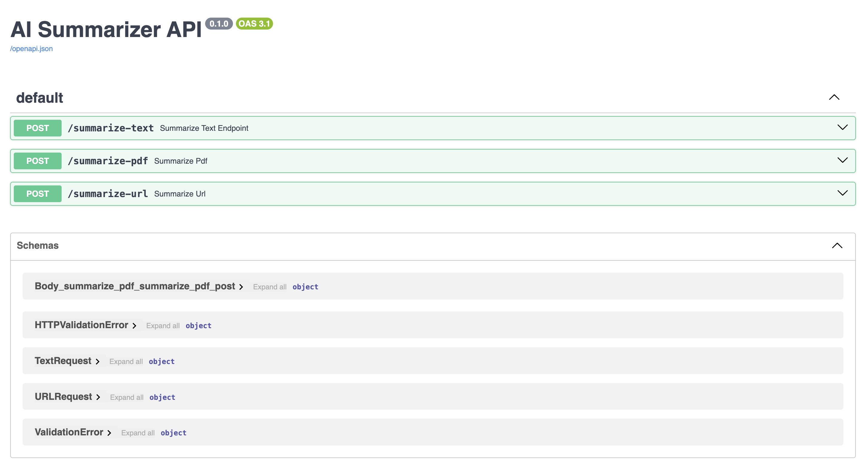 AI Summary API